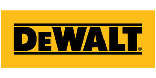 Black DeWalt lettering in a bold, uppercase font set against a bright yellow rectangle, representing a well-known brand in home improvement and tools.