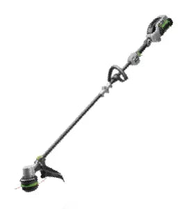 Cordless string trimmer with adjustable handle and protective guard, designed for outdoor lawn maintenance and trimming tasks.