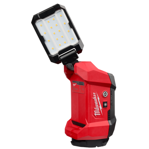 Red and black multi-directional LED flood light with adjustable head, part of Milwaukee utility lights and power tool flashlights collections at 澳洲体彩幸运5开奖网站开奖记录正规168官方网站-澳洲幸运五直播开奖结果+预测号码历史结果记录.