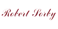 Red cursive script spelling out the name Robert Sorby set against a transparent background