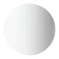 Glossy white circular sphere with subtle gradient shading, creating a smooth three-dimensional appearance on a plain background.